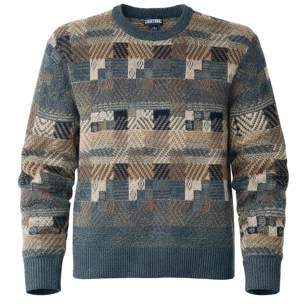 Jantzen Multicolor Geometric Crewneck Sweater